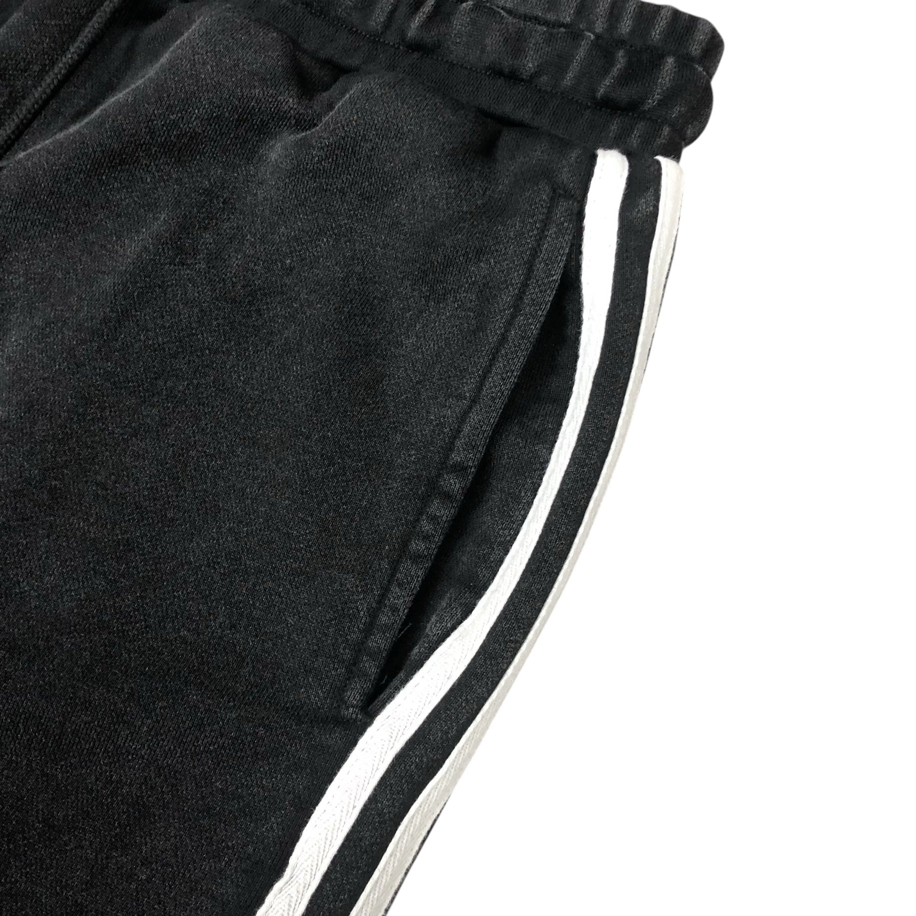 Black Acid Washed “Exotic Cannabis Club” Stripe Shorts - 6IXTEEN Zips