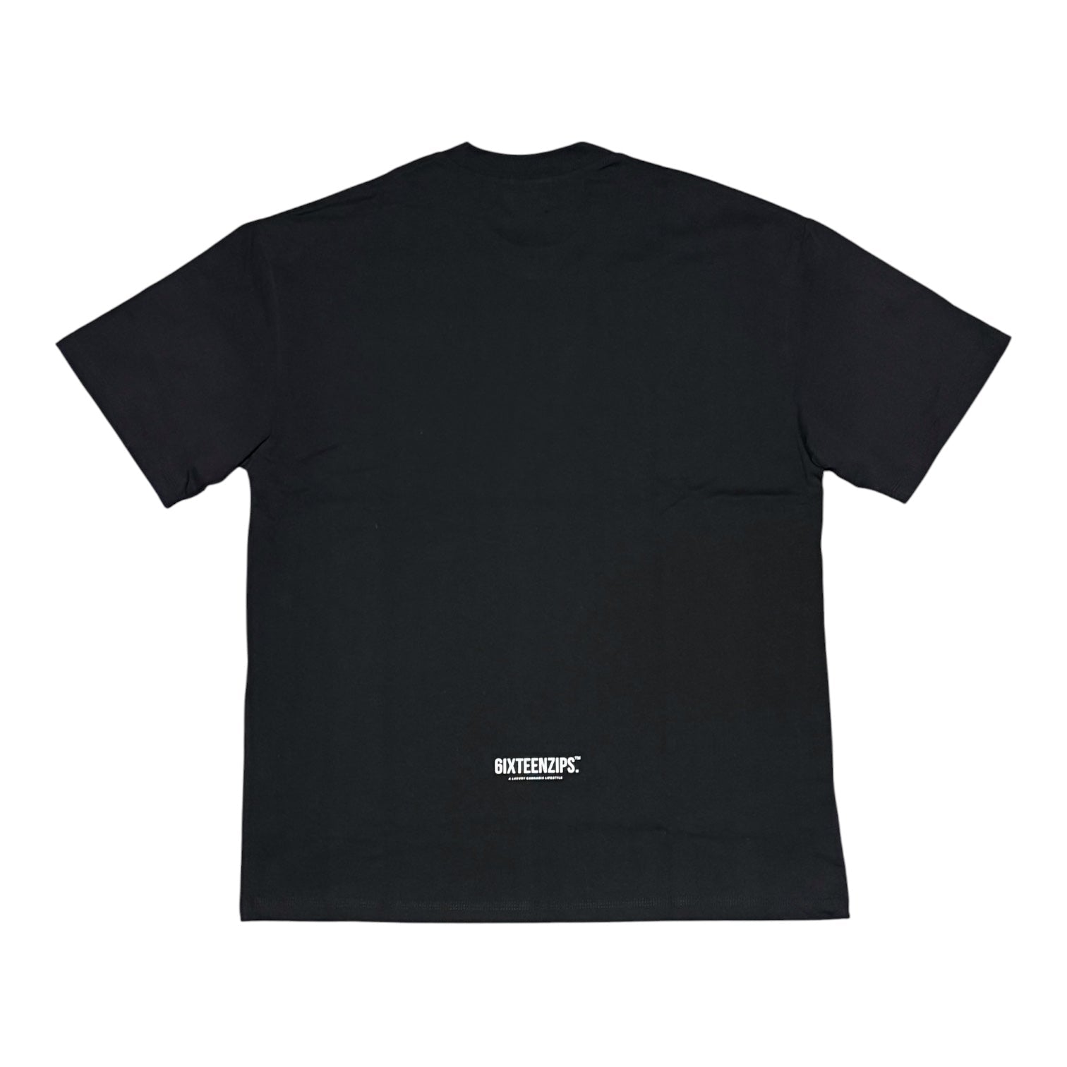 Black “Paper Plane” Heavyweight Tee - 6IXTEEN Zips