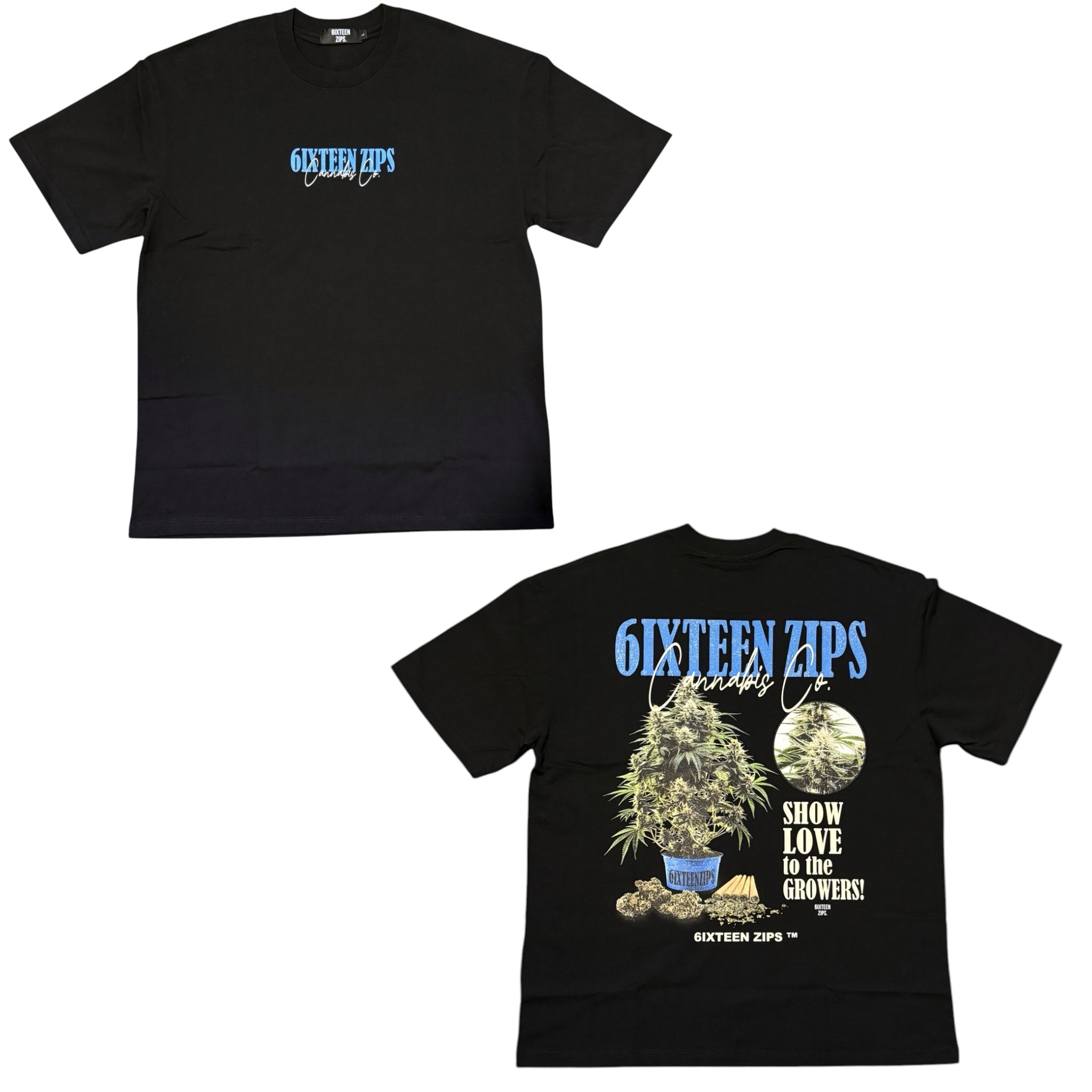 Black “Show Love” Heavyweight Tee - 6IXTEEN Zips