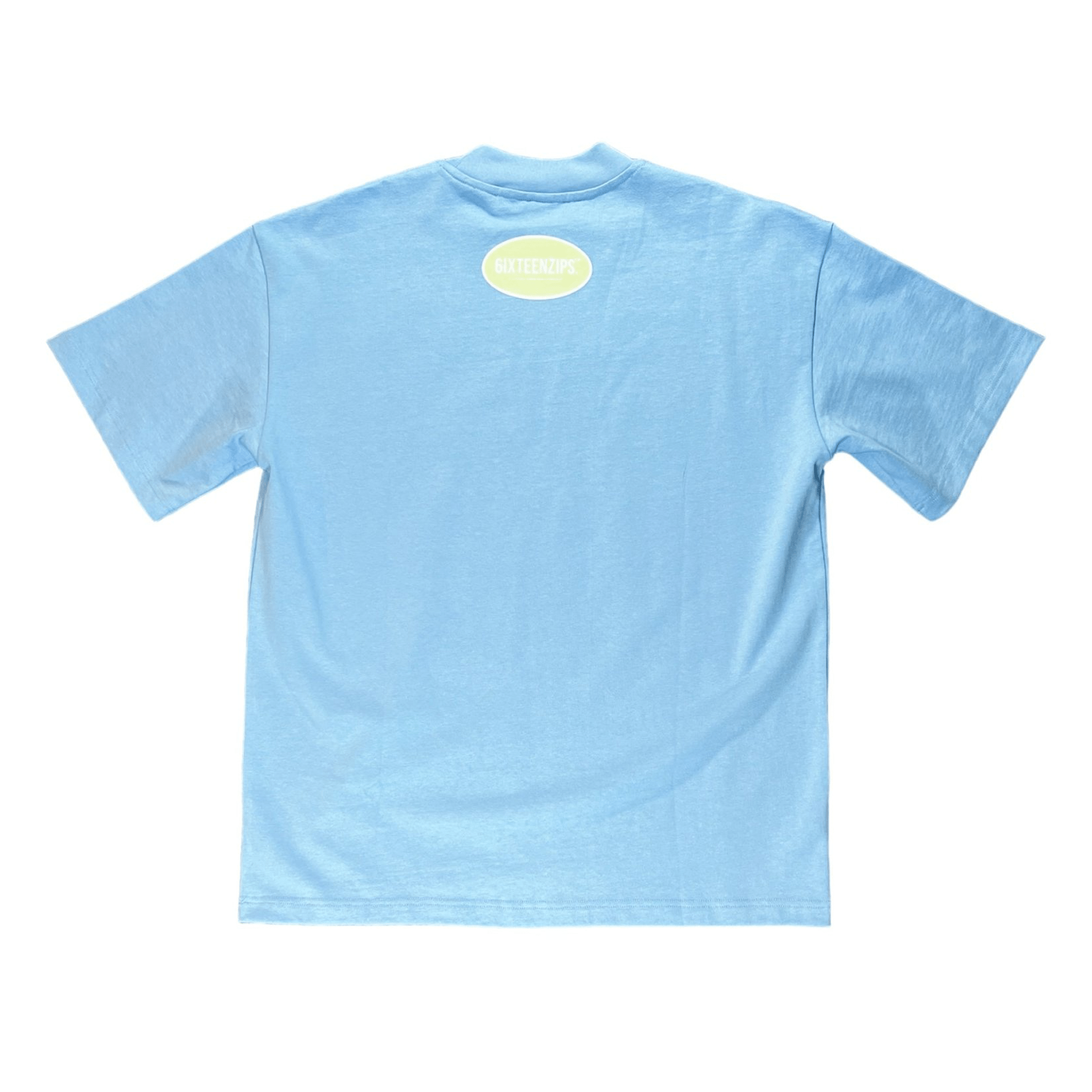 “Club 448” Sky Blue/Beige Heavyweight Luxury Tee - 6IXTEEN Zips