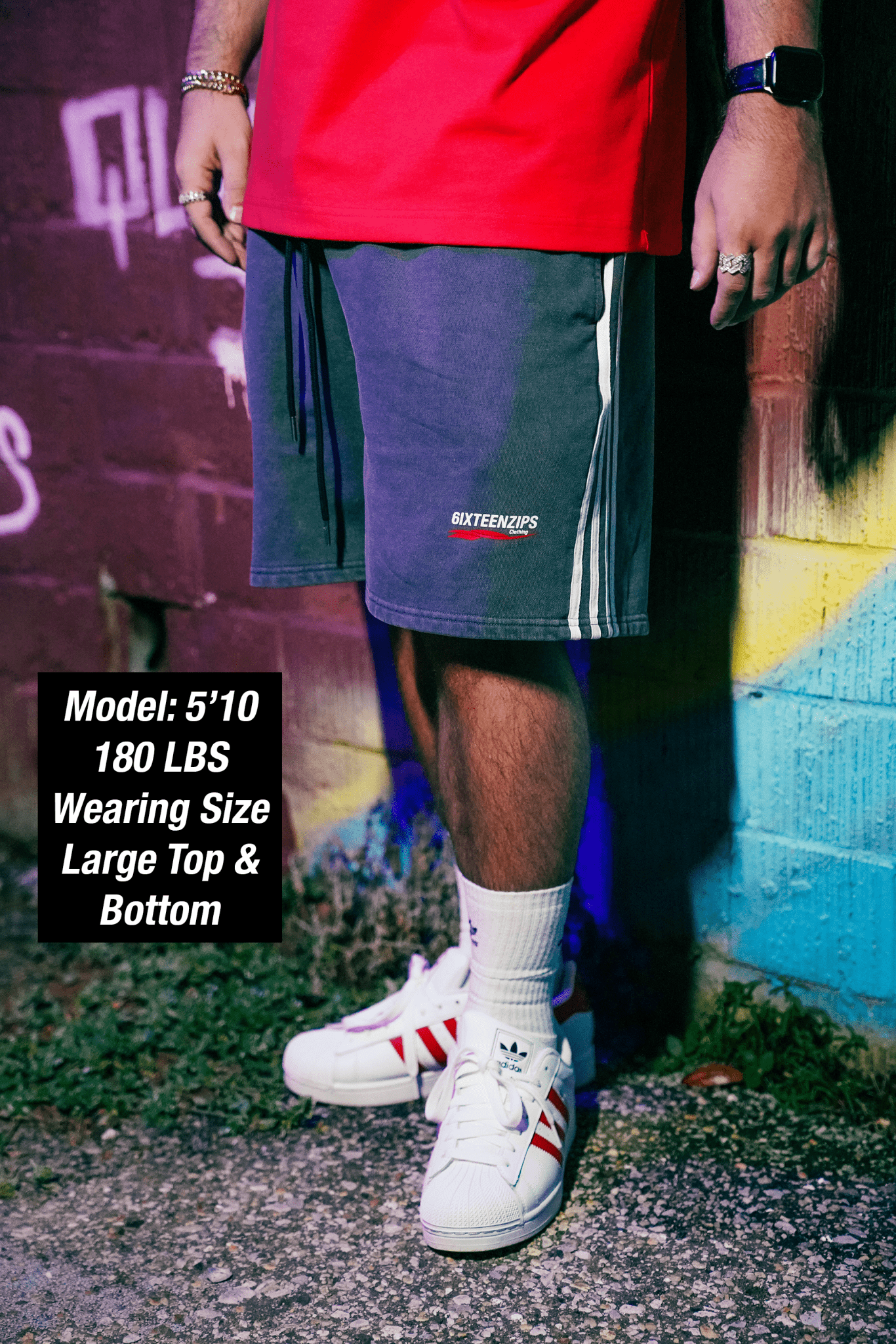 "Exotic Cannabis Club" Acid Wash Striped Shorts - 6IXTEEN Zips