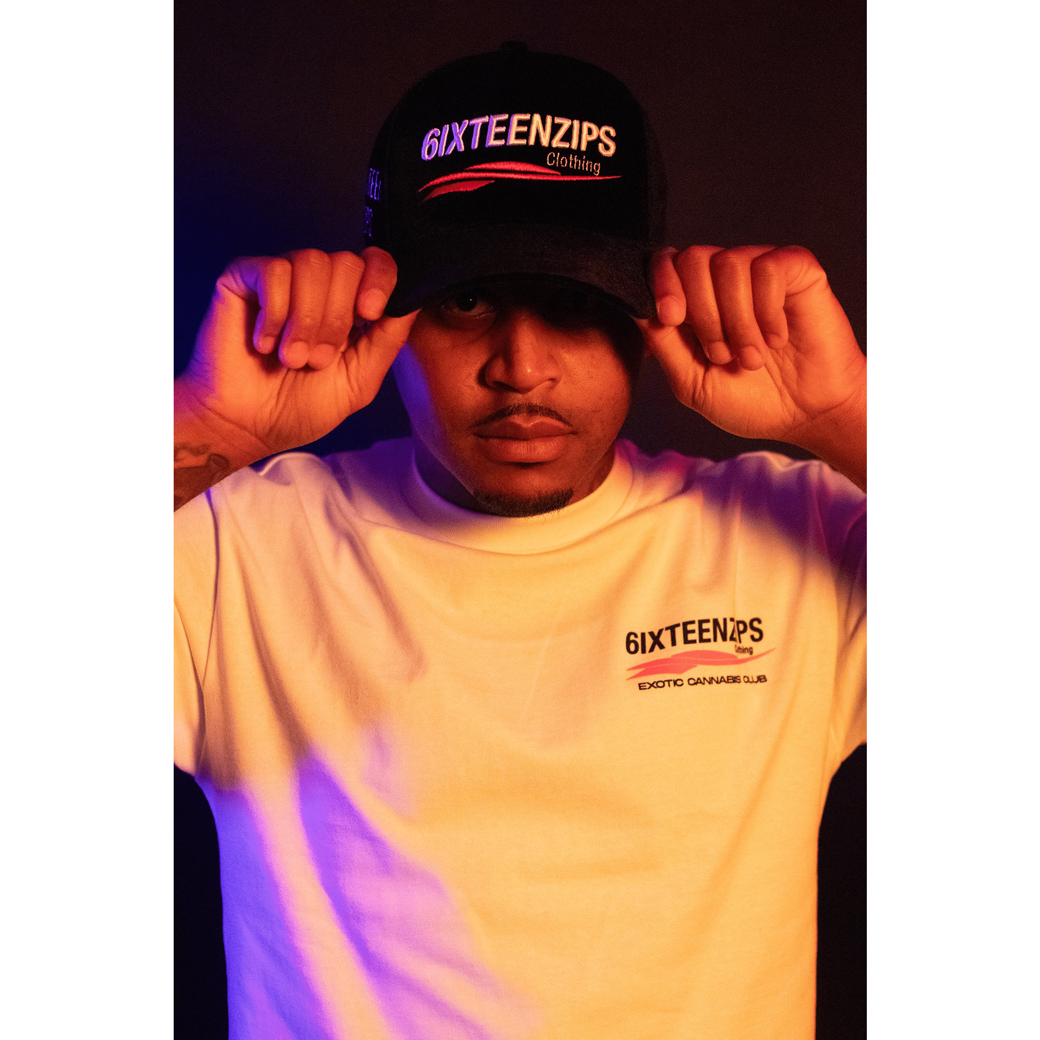 “Exotic Cannabis Club” Heavyweight Luxury White Tee - 6IXTEEN Zips