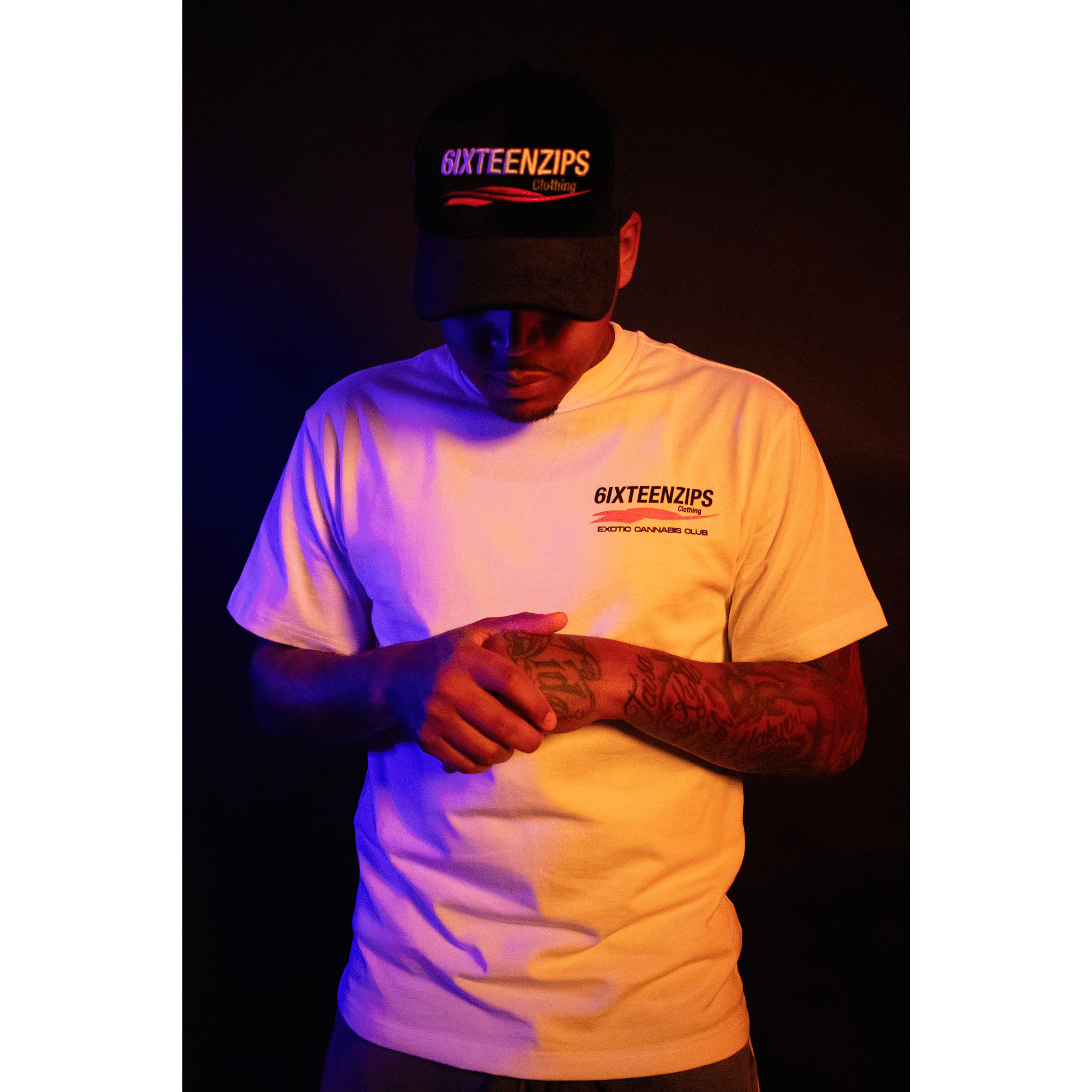 “Exotic Cannabis Club” Heavyweight Luxury White Tee - 6IXTEEN Zips