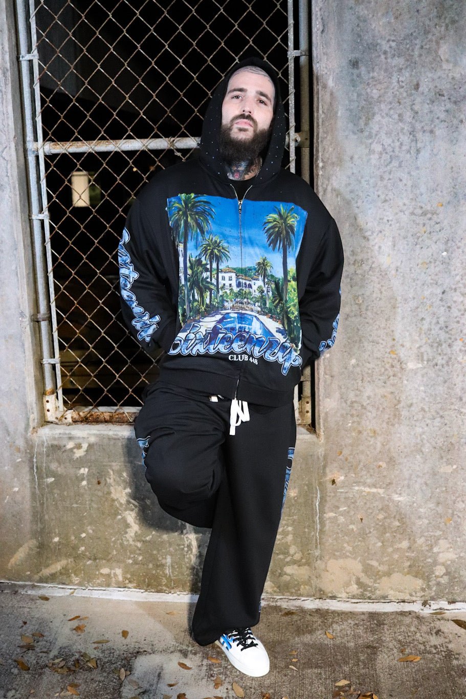 "Hidden Hills" Black French Terry Zip Up Hoodie - 6IXTEEN Zips