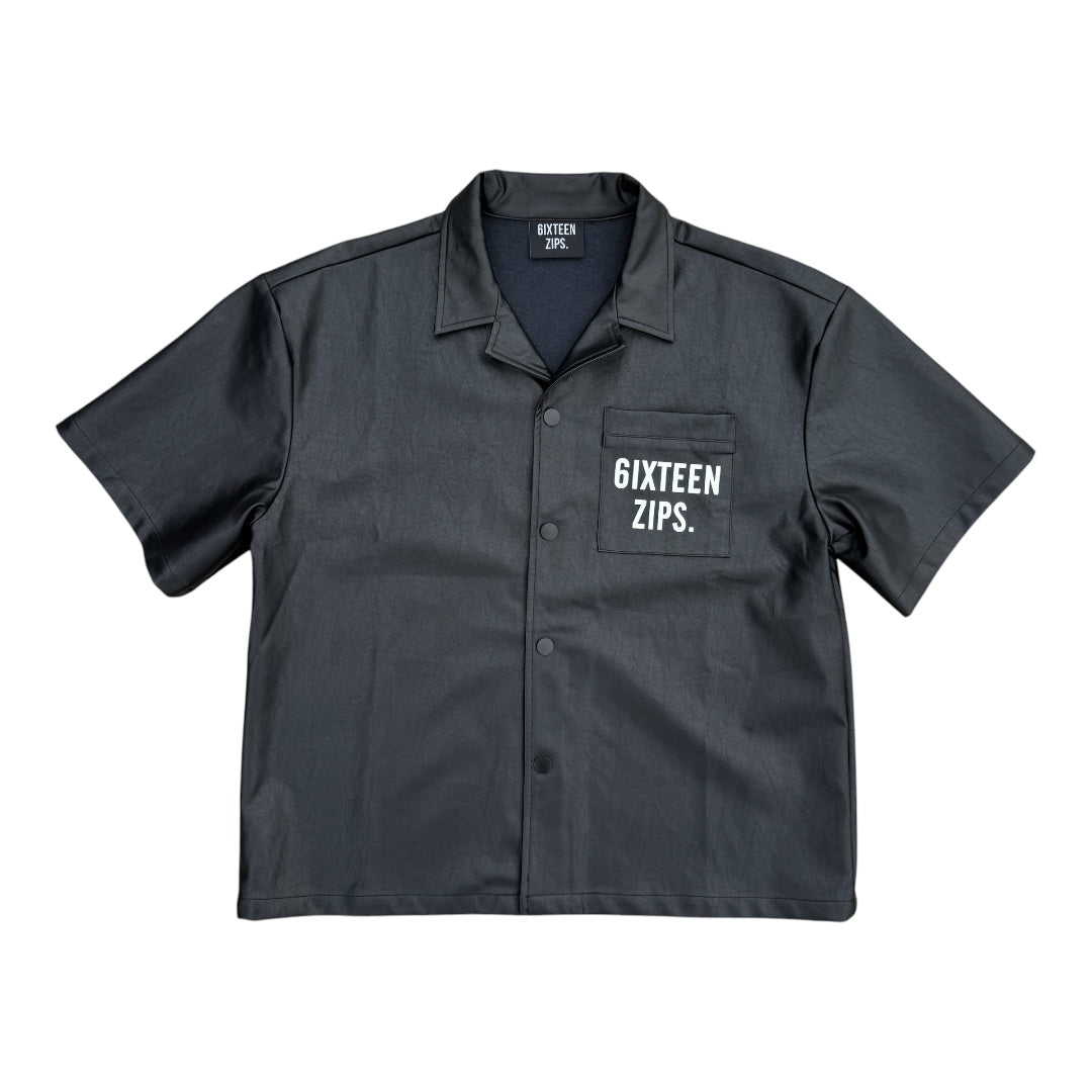 “OG Logo” Leather Button up - 6IXTEEN Zips