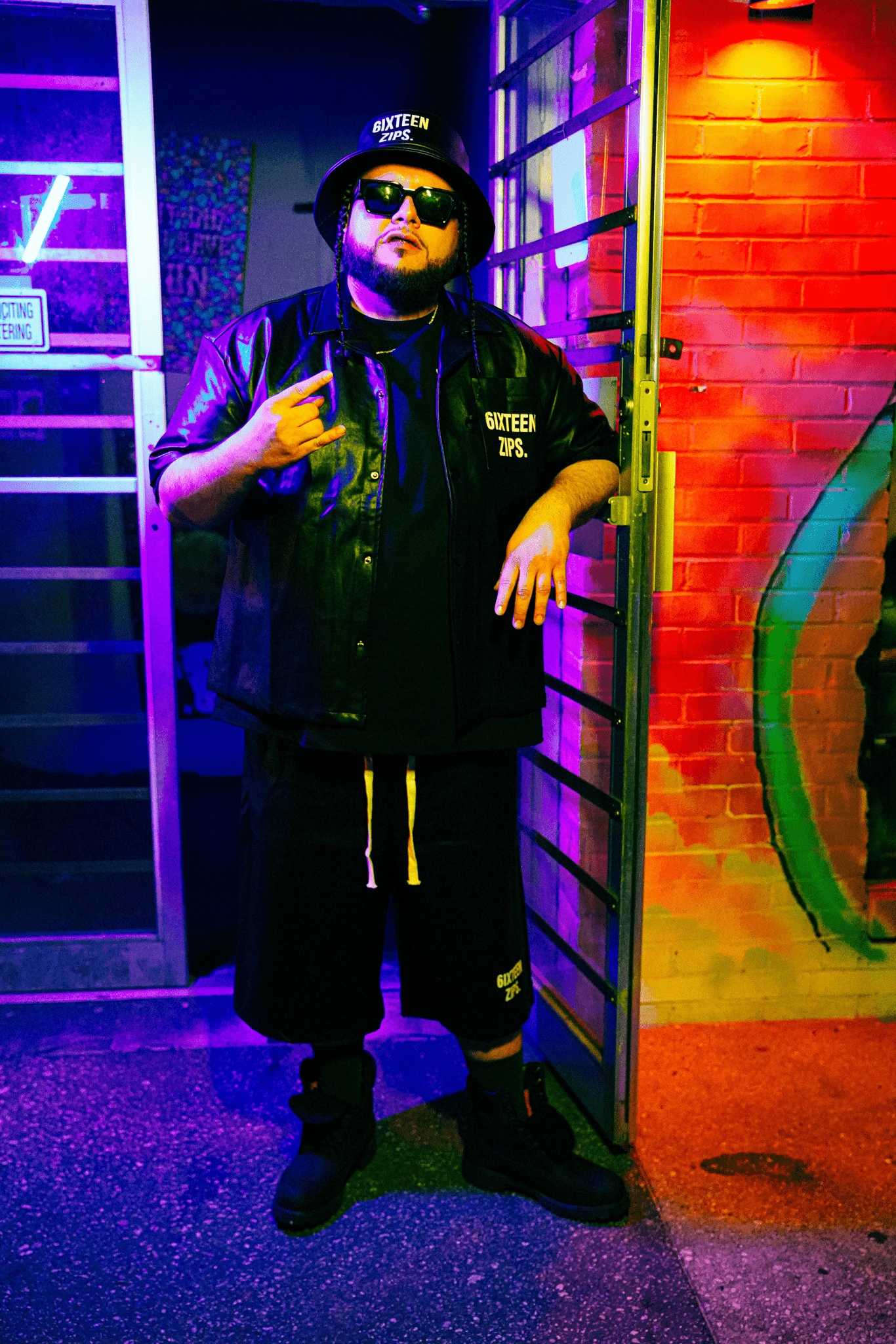 “OG Logo” Leather Button up - 6IXTEEN Zips