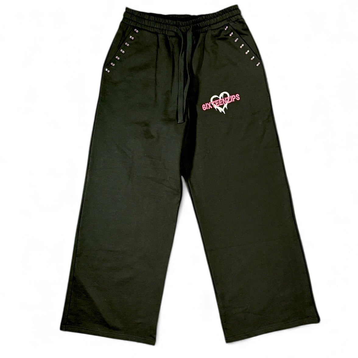 "Pretty Girls Love 6ixteenzips" Rhinestone Sweatpants **PRE - ORDER** - 6IXTEEN Zips