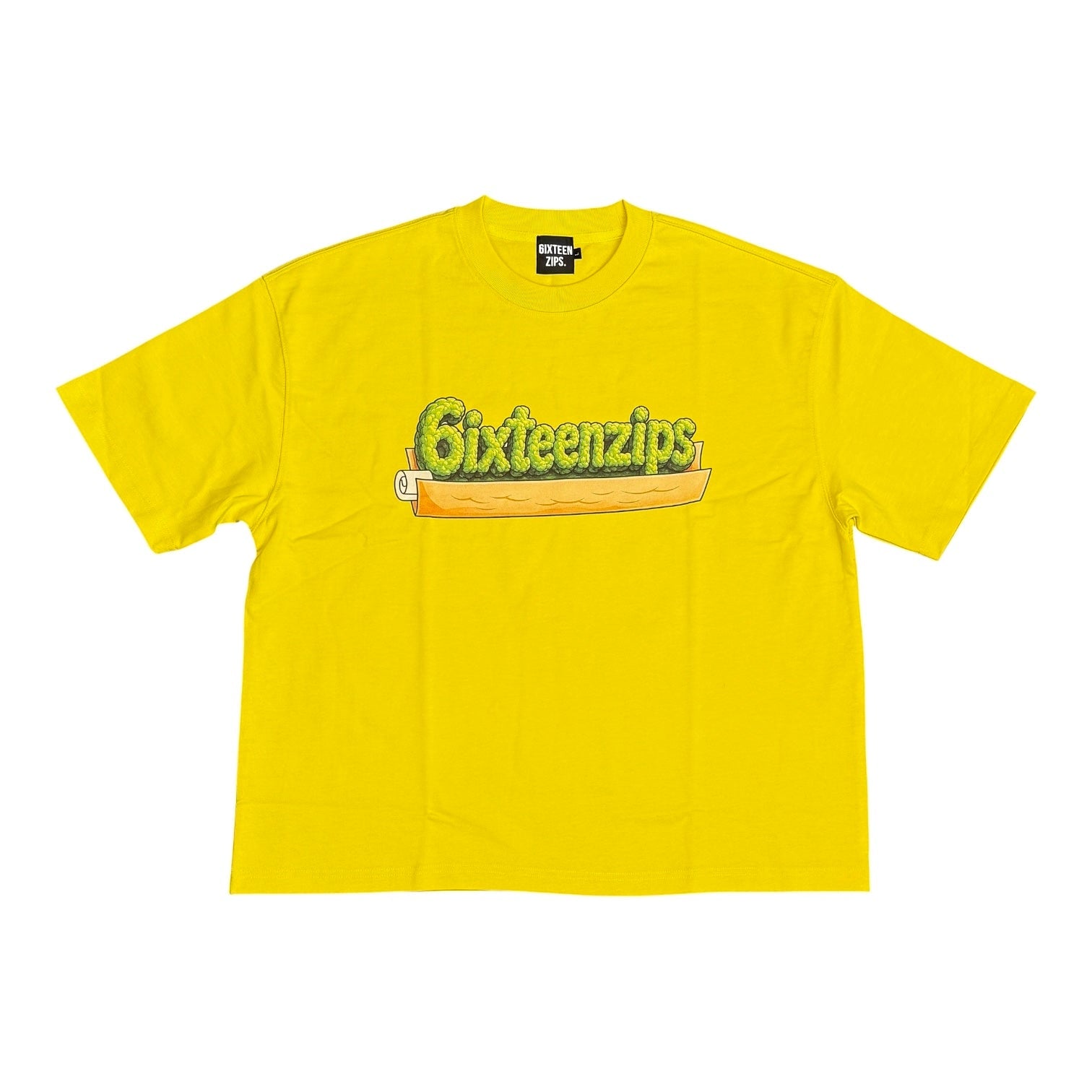 Yellow “Paper Plane” Boxy Tee - 6IXTEEN Zips
