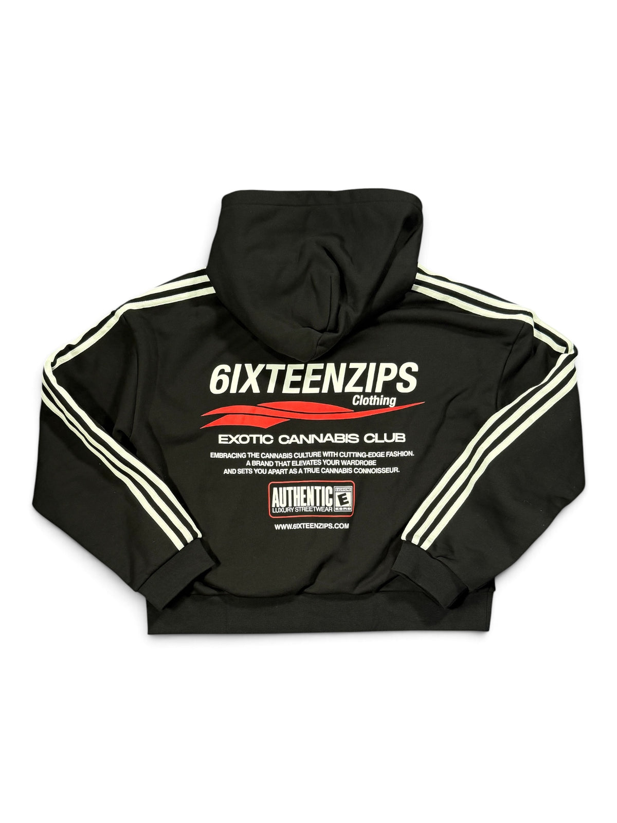 "ECC" Cotton Fleece Striped Boxy Zip-Up Hoodie (**PRE ORDER**)