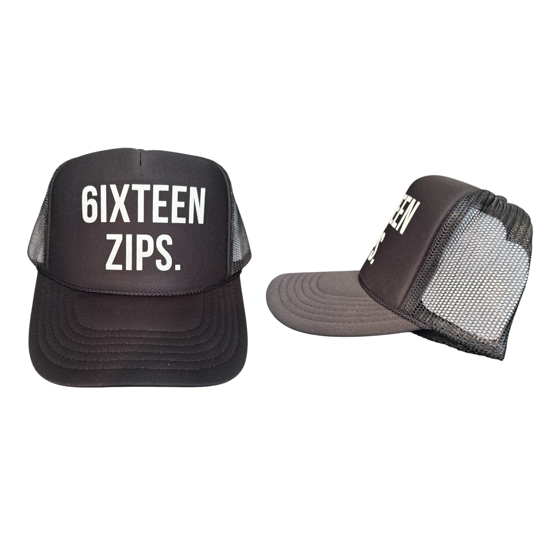 Black “OG Logo” Trucker Hat - 6IXTEEN Zips