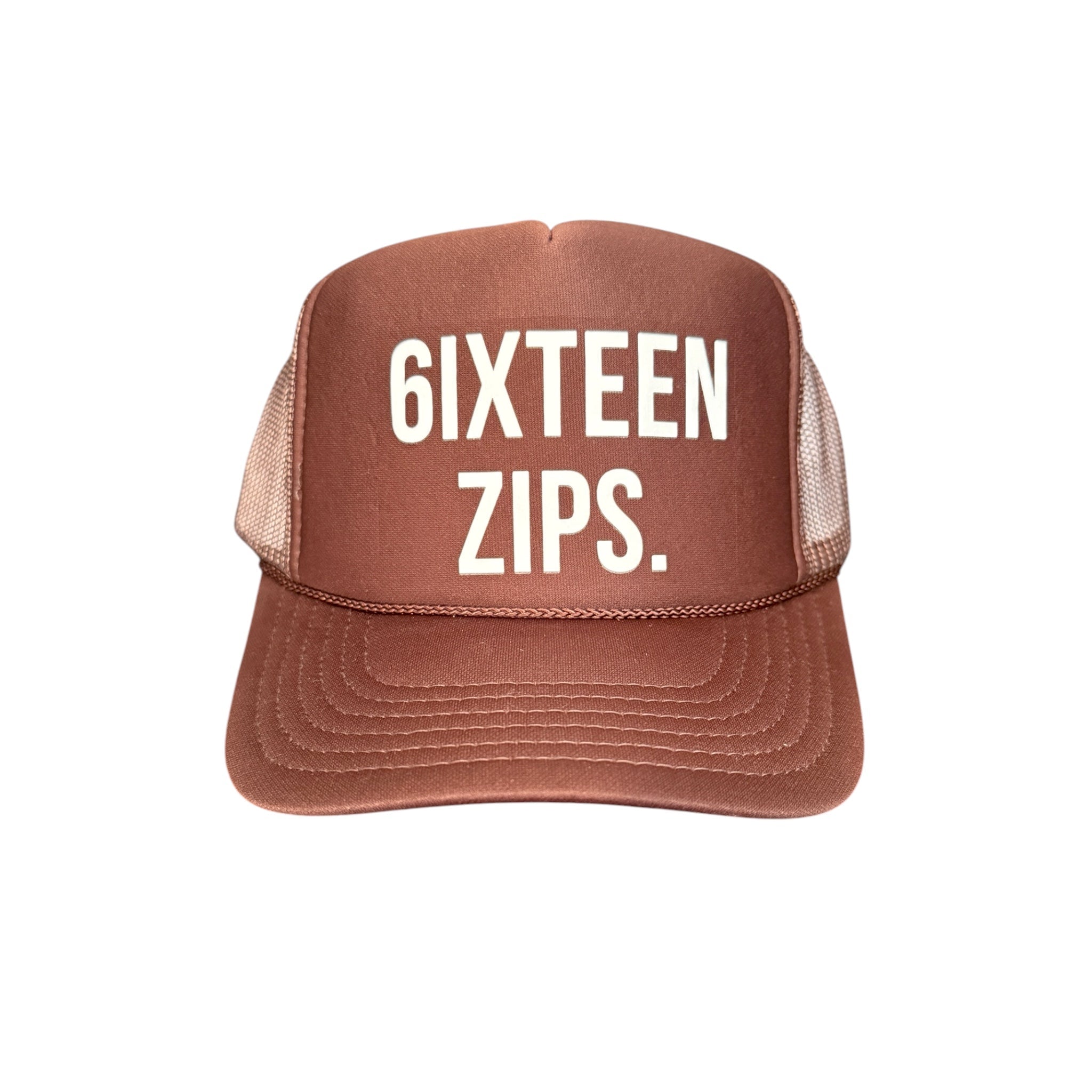 Brown “OG Logo” Trucker Hat - 6IXTEEN Zips