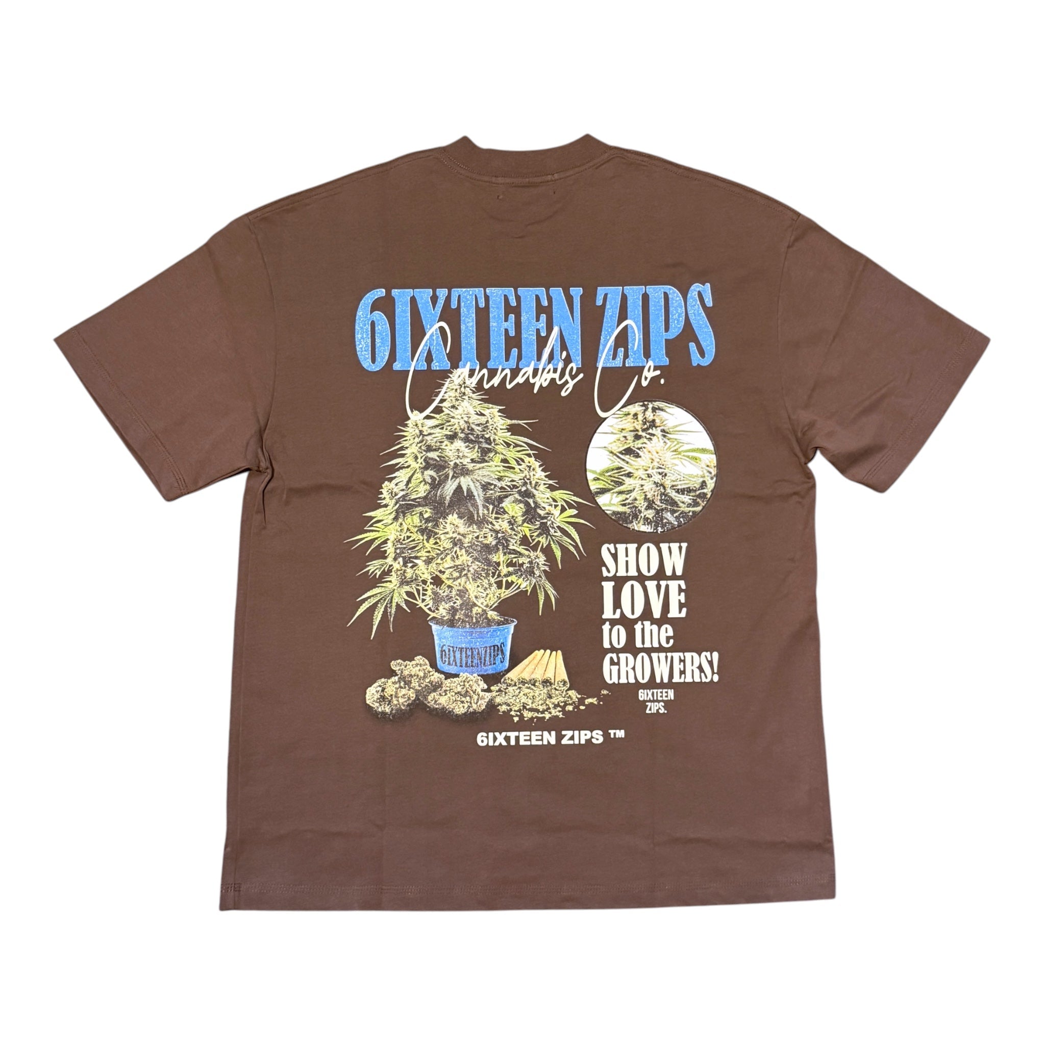 Brown “Show Love” Heavyweight Tee - 6IXTEEN Zips