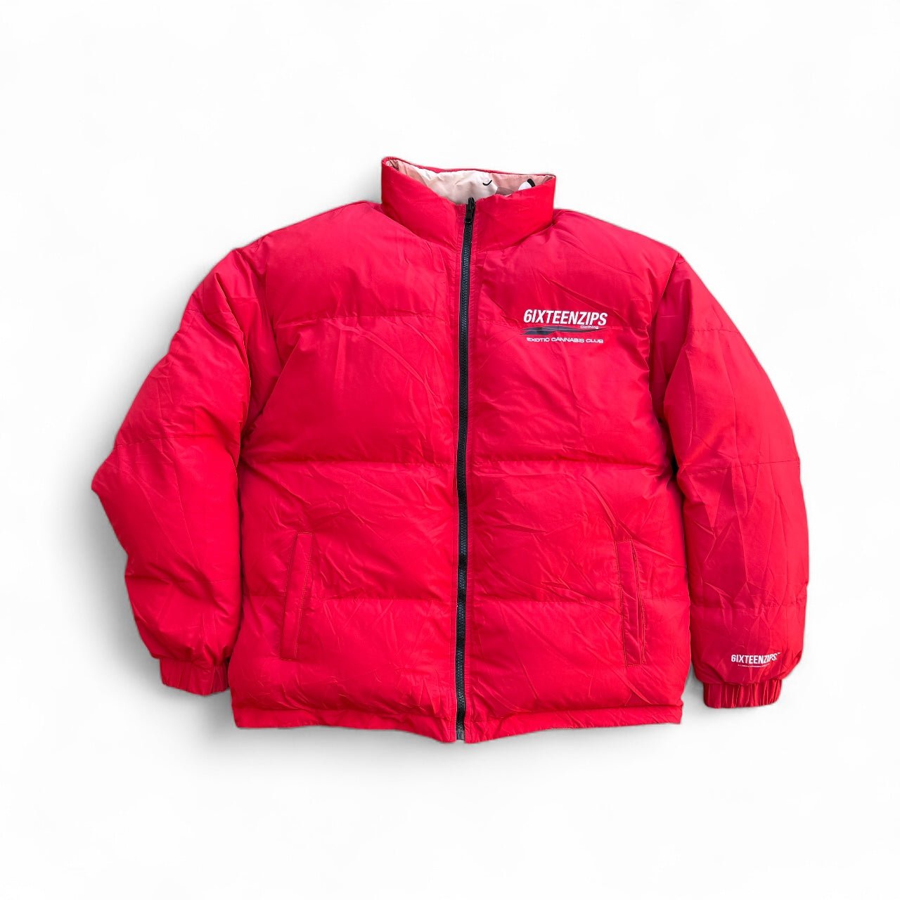 “ECC” Desert Camo/Red Reversible Puffer Jacket **PRE - ORDER** (Read Description) - 6IXTEEN Zips