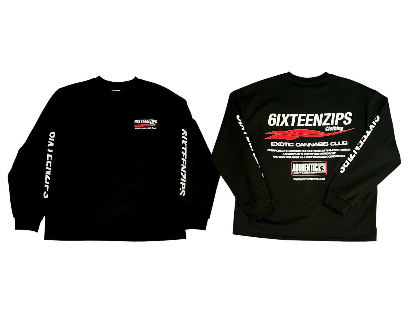 “ECC” Logo Black LongSleeve Tshirt **SAMPLE** 1 of 1 - 6IXTEEN Zips