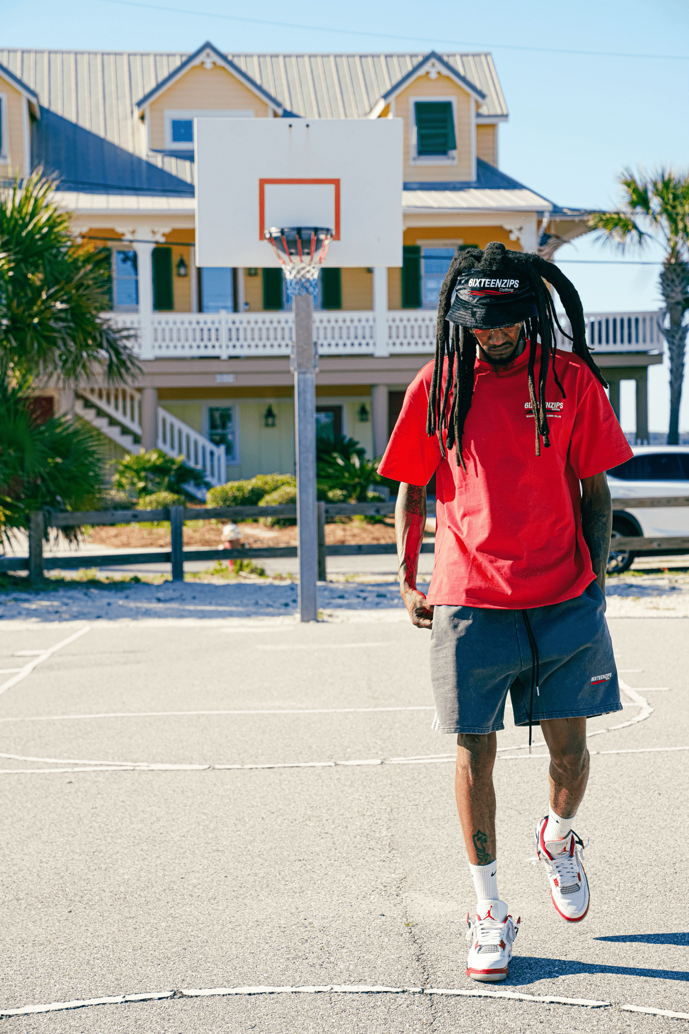 "Exotic Cannabis Club" Acid Wash Striped Shorts - 6IXTEEN Zips