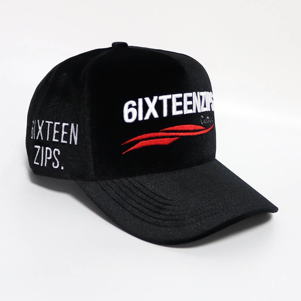 “Exotic Cannabis Club” Black Velvet Trucker Hat - 6iXTEEN Zips