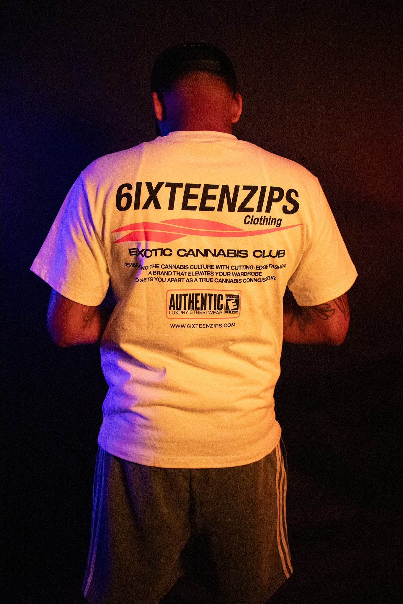 “Exotic Cannabis Club” Heavyweight Luxury White Tee - 6iXTEEN Zips