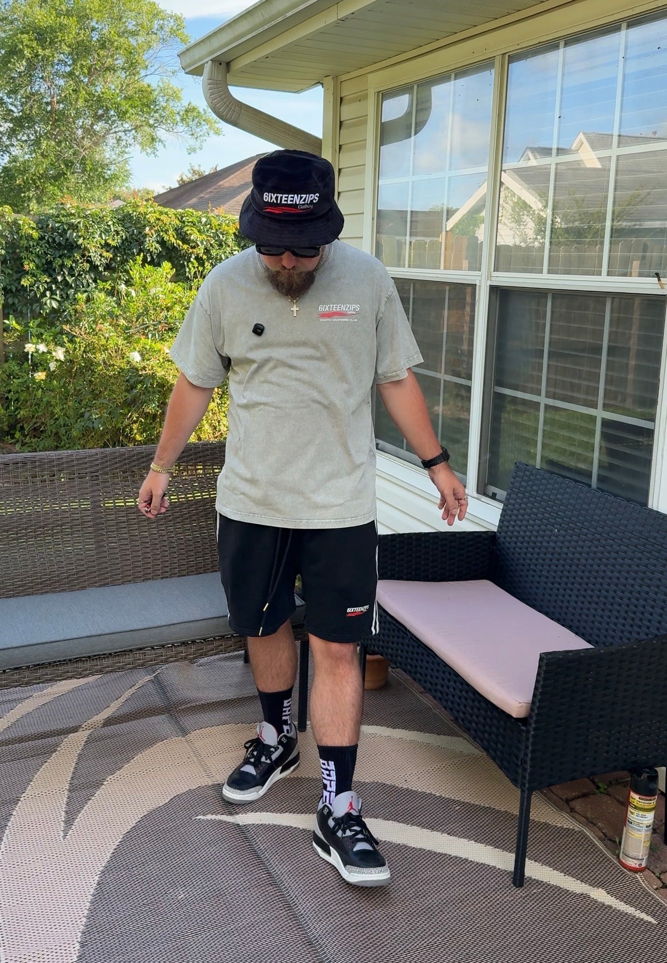 “Exotic Cannabis Club” Mineral Wash Grey Tee - 6IXTEEN Zips