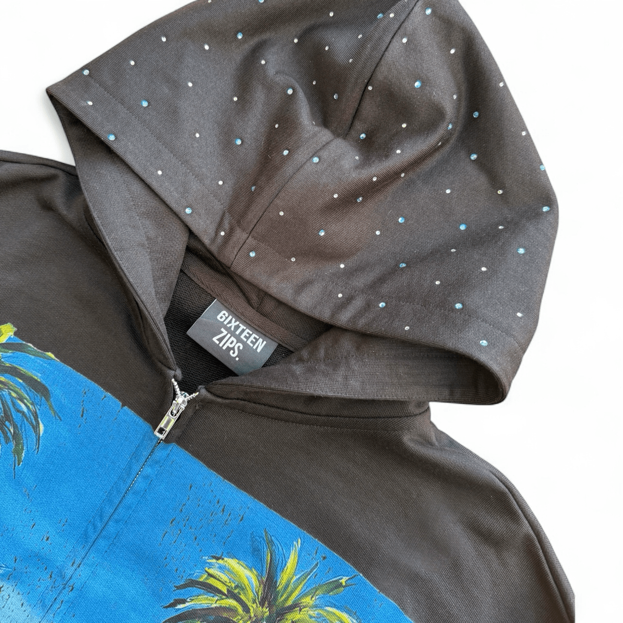 "Hidden Hills" Black French Terry Zip Up Hoodie - 6IXTEEN Zips