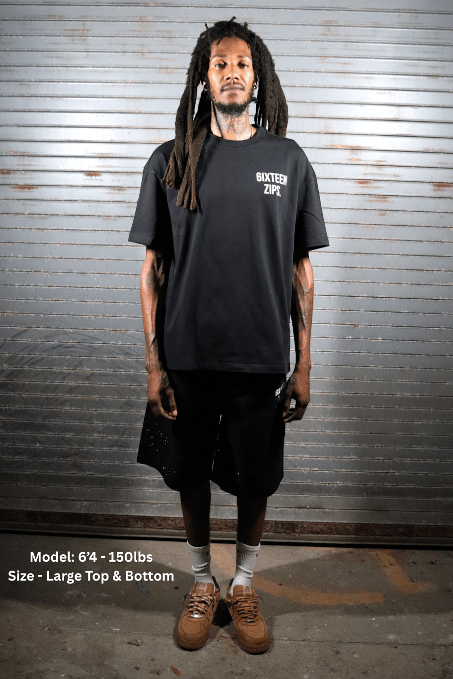 "OG LOGO" Black TradeMark Heavyweight Boxy T-Shirt - 6IXTEEN Zips