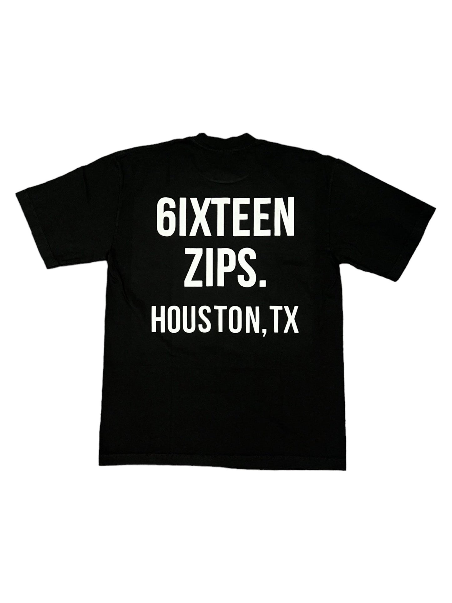 "OG Logo" Black/White Houston TX Popup Shop Exclusive Tee - 6iXTEEN Zips