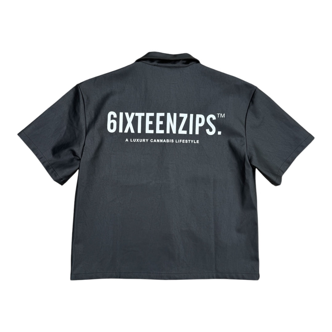 “OG Logo” Leather Button up - 6IXTEEN Zips