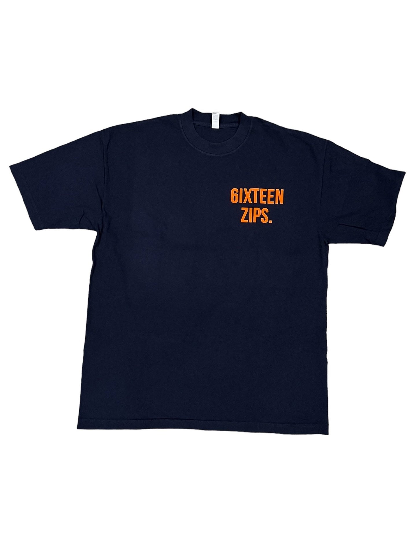 "OG Logo" Navy/Orange Houston TX Popup Exclusive Tee - 6iXTEEN Zips