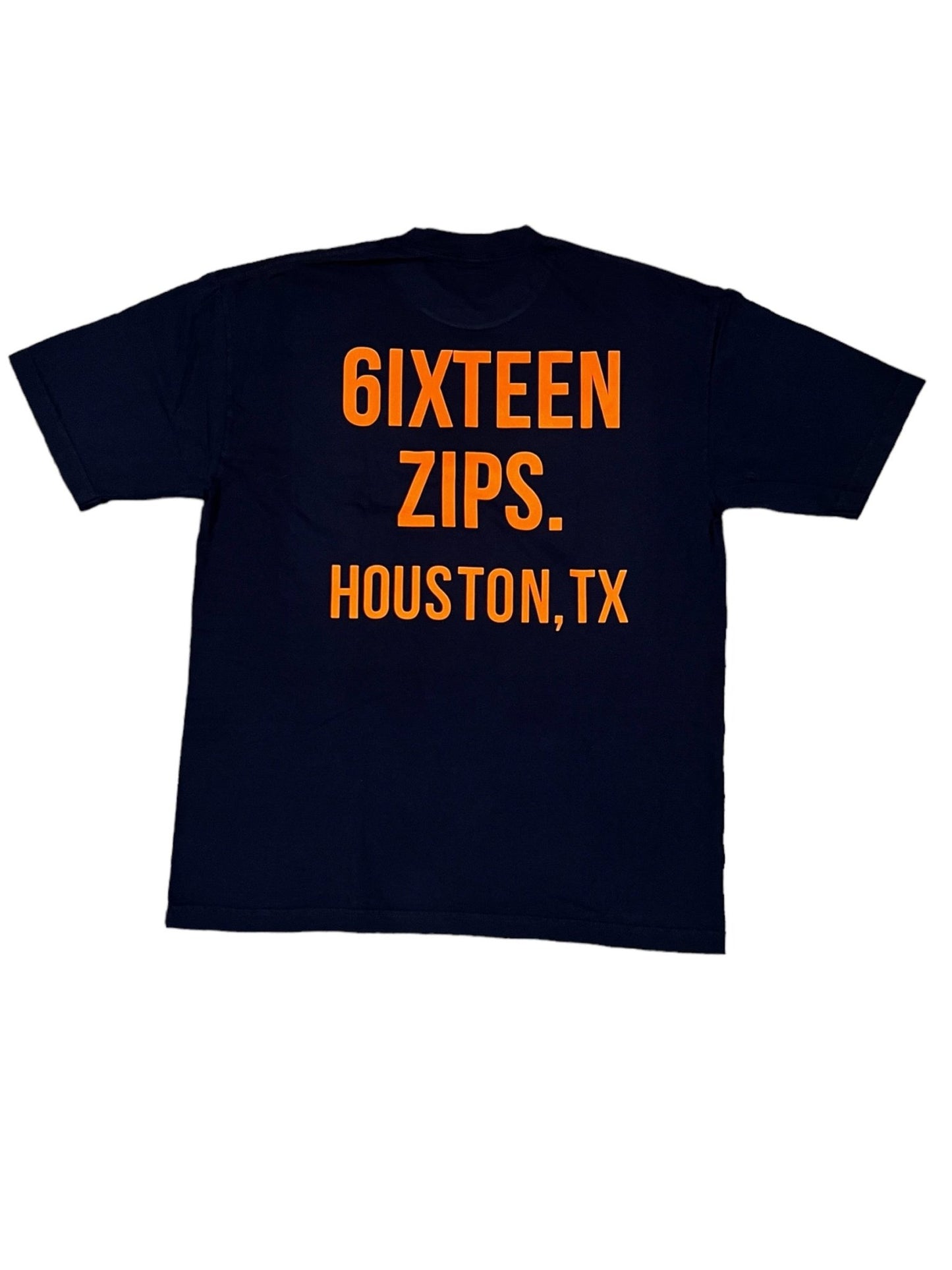 "OG Logo" Navy/Orange Houston TX Popup Exclusive Tee - 6iXTEEN Zips