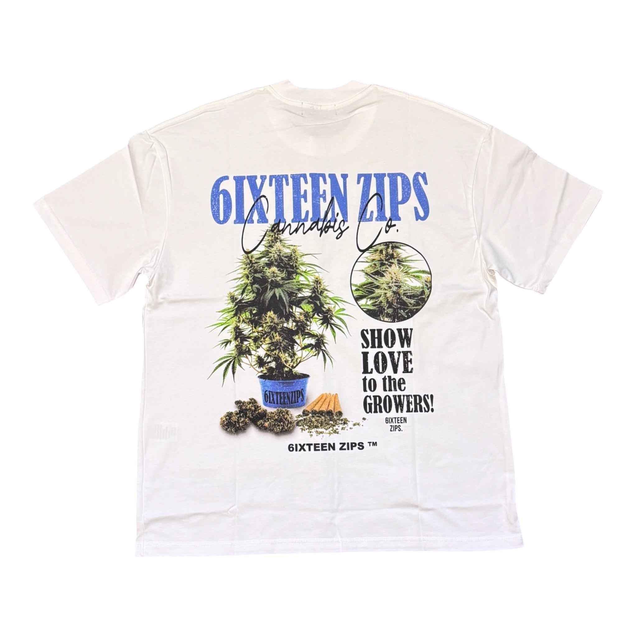 White “Show Love” Heavyweight Tee - 6IXTEEN Zips