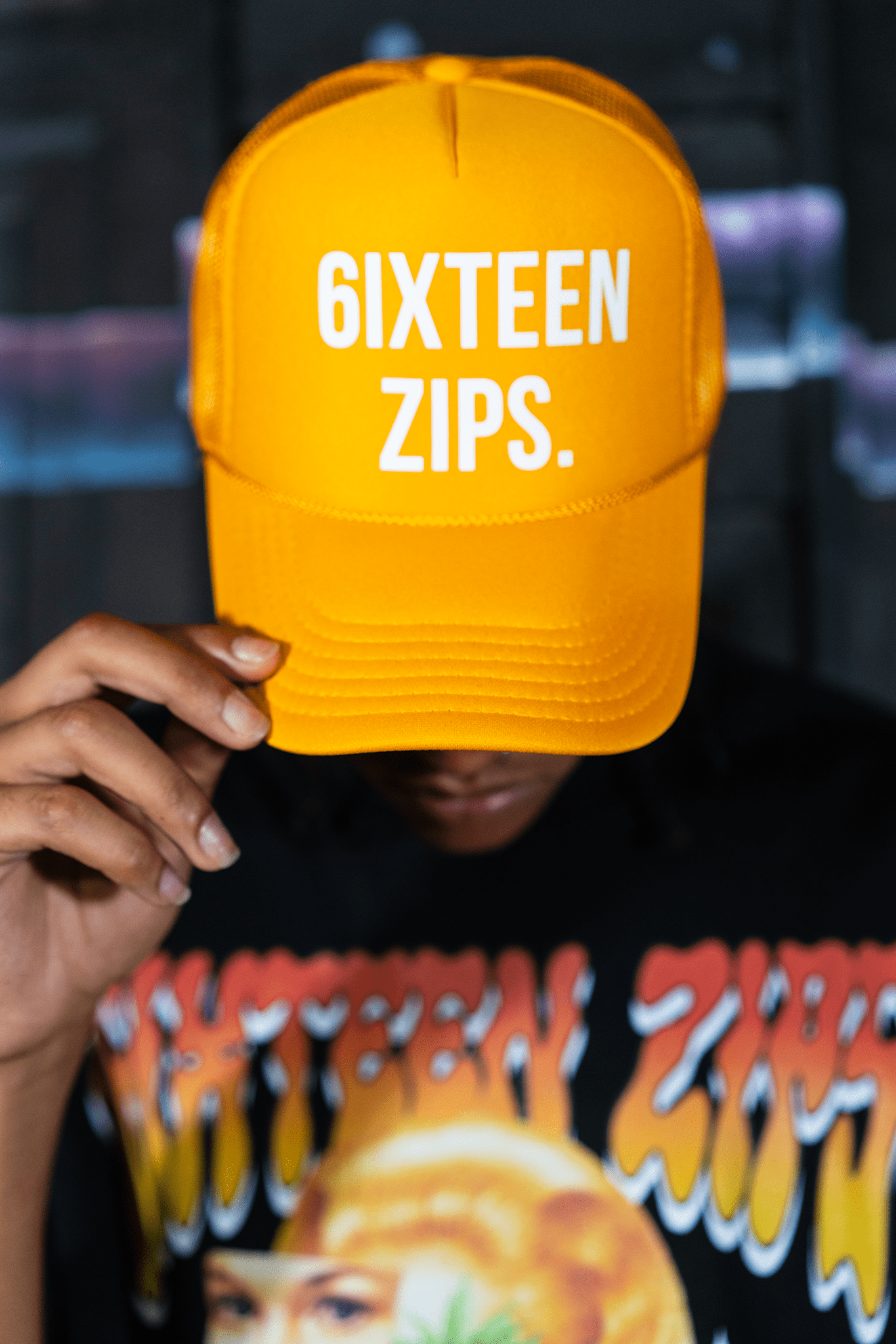 Yellow Gold “OG Logo” Trucker Hat - 6IXTEEN Zips