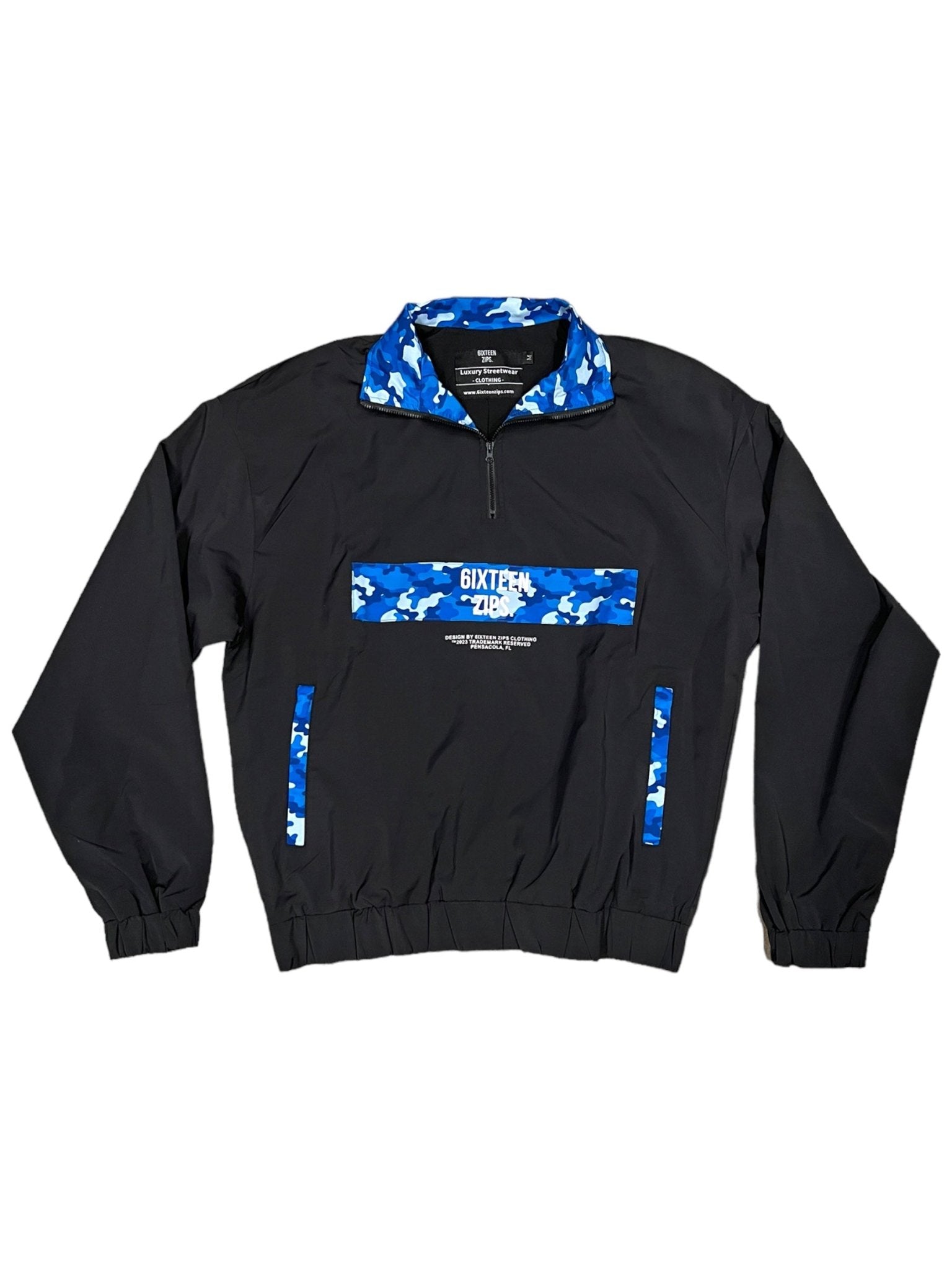 "Blue Camo" OG Logo Windbreaker Jacket - 6iXTEEN Zips