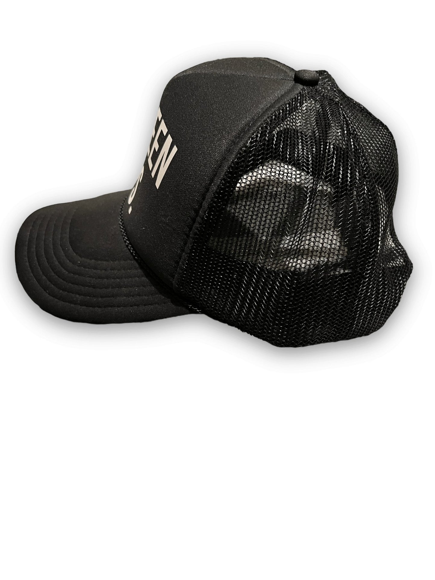 “Gallery” Black/White Foam Trucker Hat - 6iXTEEN Zips