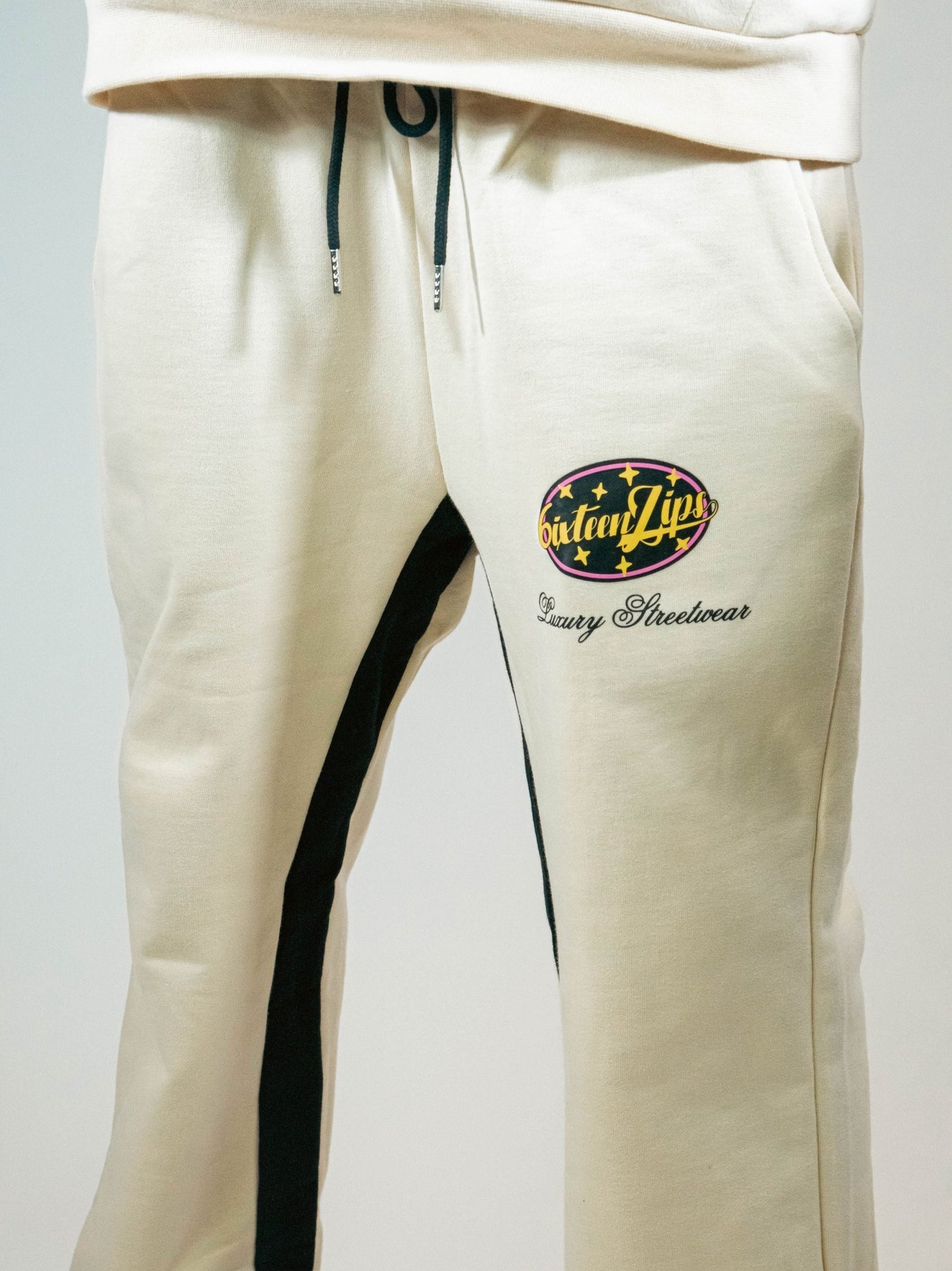 "Members Only" Tan French Terry Flare Sweatpants - 6iXTEEN Zips