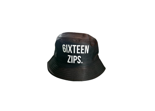 “OG Logo” Black Bucket Hat - 6iXTEEN Zips