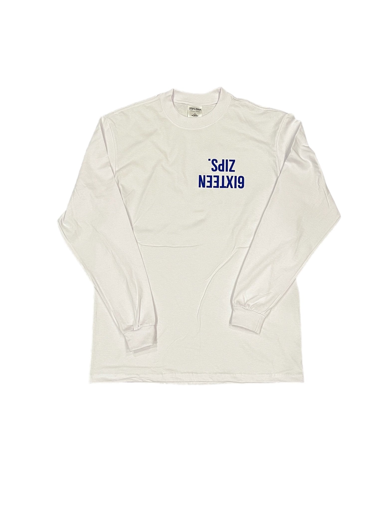 Sold Out” White/Royal Long Sleeve – 6iXTEEN Zips