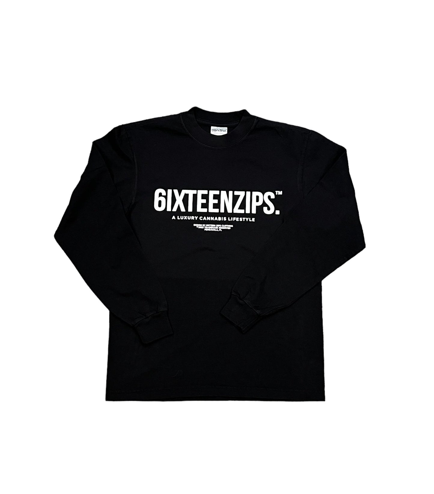 “Trademark Logo” Long Sleeve T-Shirt - 6iXTEEN Zips