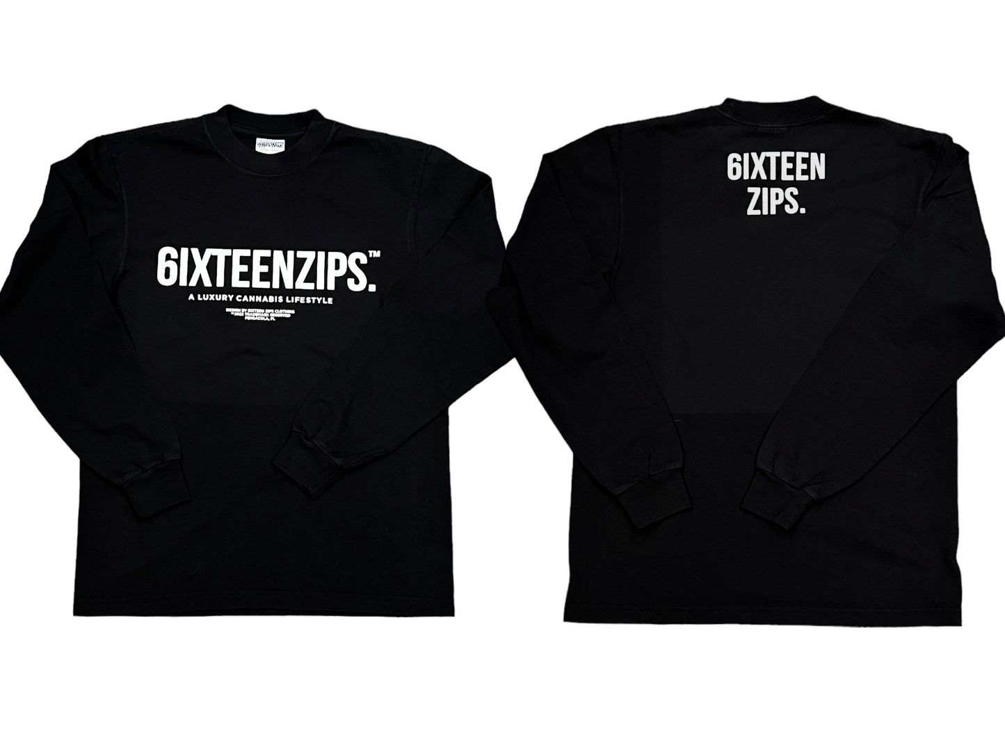 “Trademark Logo” Long Sleeve Tee - 6iXTEEN Zips